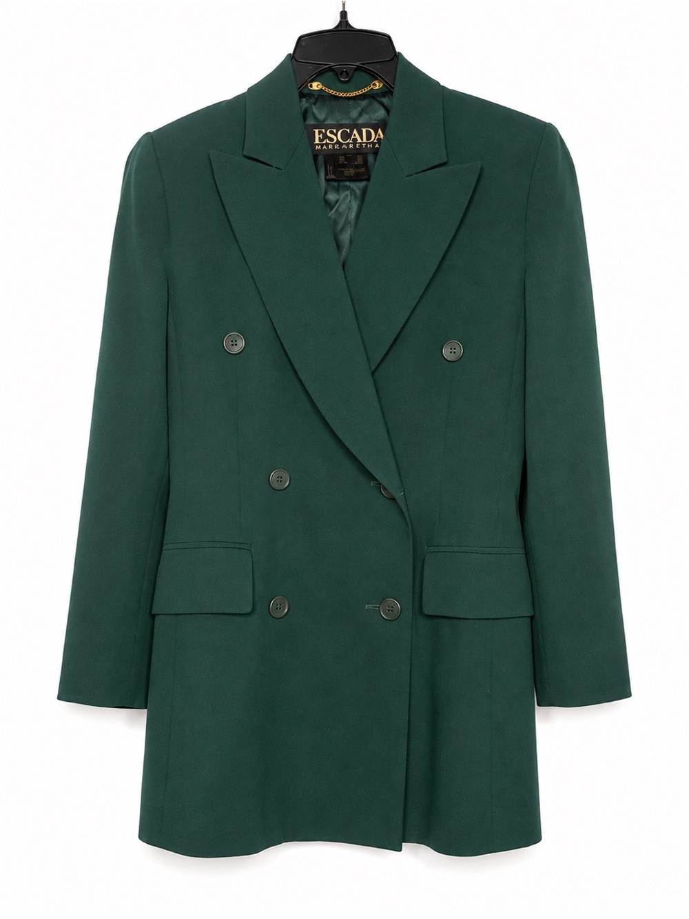 Vintage Escada Margaretha Ley 100% Virgin Wool Double Breasted Blazer